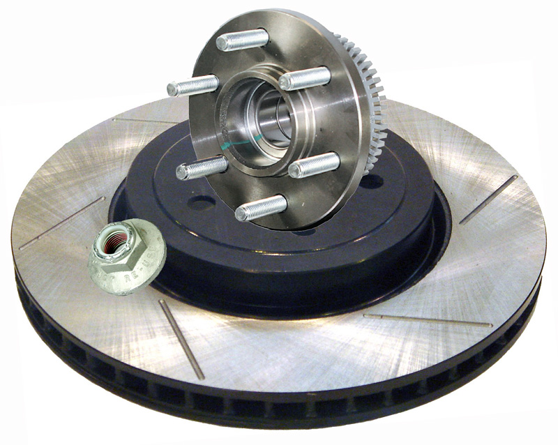 StopTech Sport slotted front rotor 330x30mm, Left, 6-lug (includes forged steel hub) Note: Supersedes 126.65098SL