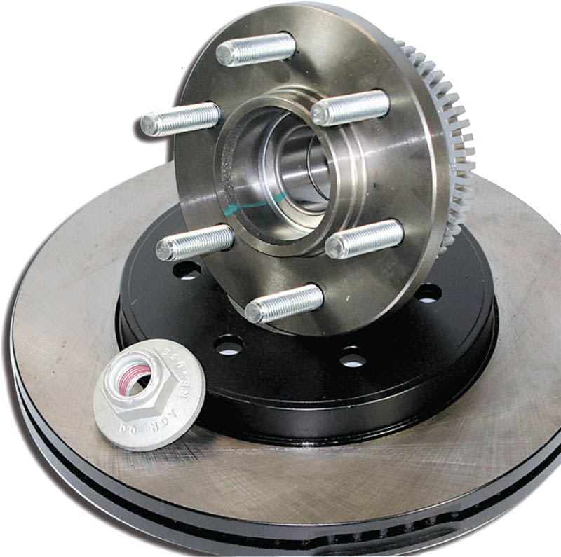 StopTech Sport slotted & drilled front rotor 330x30mm, Left (Includes forged steel hub) Note: Supersedes 127.65098L - plain rotor shown