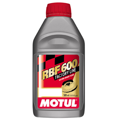 Motul RBF 600 racing brake fluid (Case of 12 bottles) - 594 F dry, 401 F wet boiling point (1/2 liter)