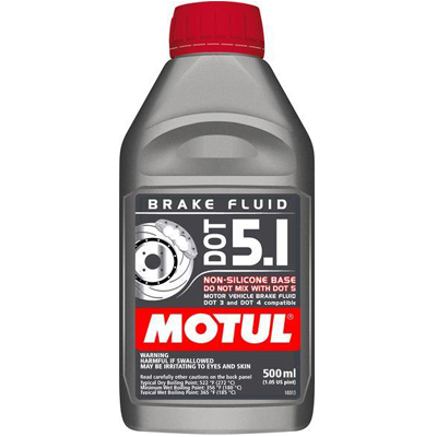 Motul DOT 5.1 brake fluid (Case of 12 bottles) - 518 F dry, 369 F wet boiling point (1/2 liter)