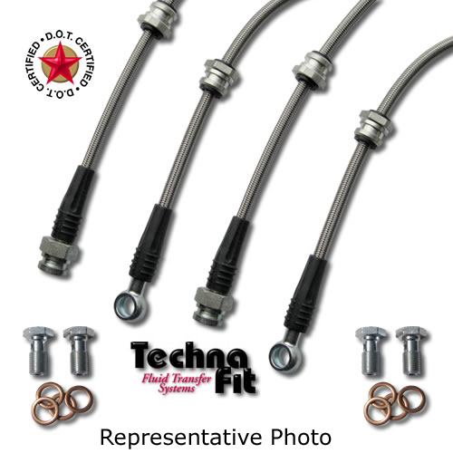 Techna-Fit stainless steel braided brake lines - Front & Rear (4-line kit) - SPECIAL ORDER